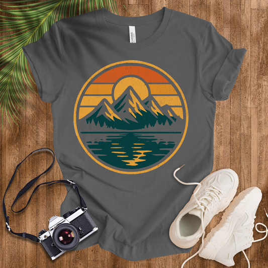 Retro Mountain Sunset