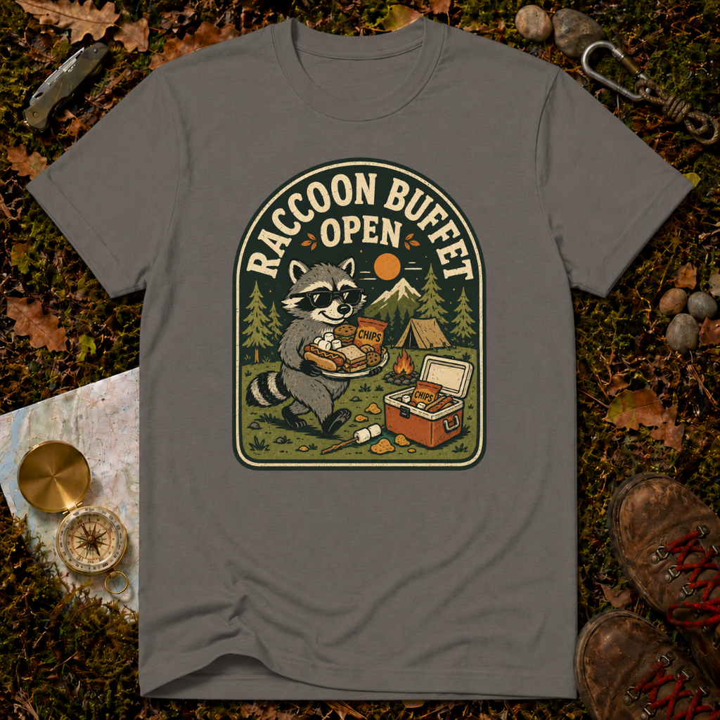 Raccoon Buffet Open T-Shirt