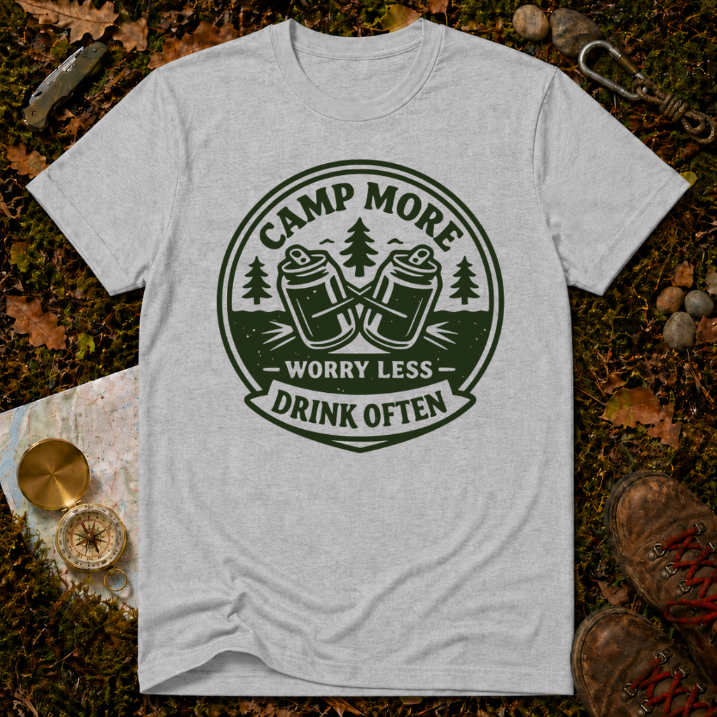 Camp More, Worry Less, Drink Often T-Shirt