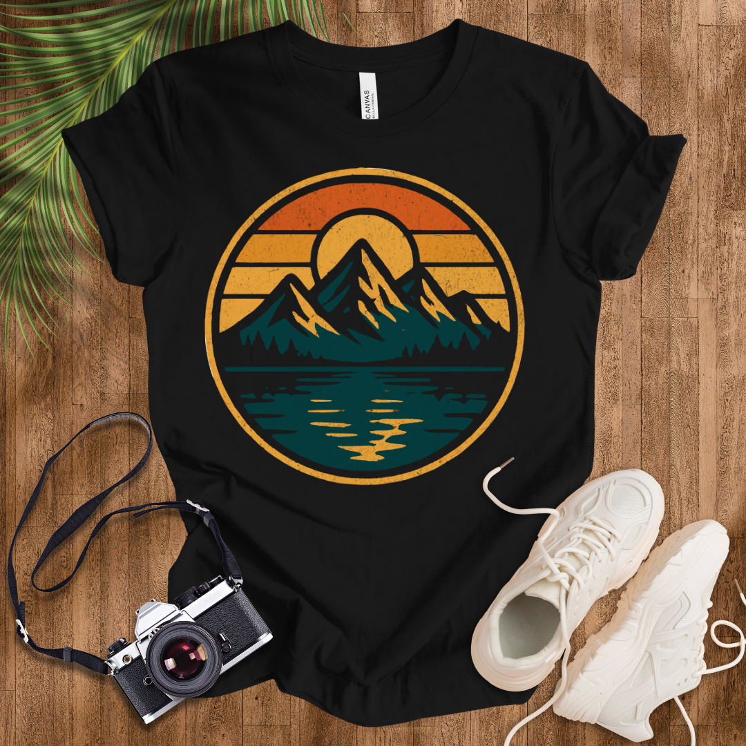 Retro Mountain Sunset