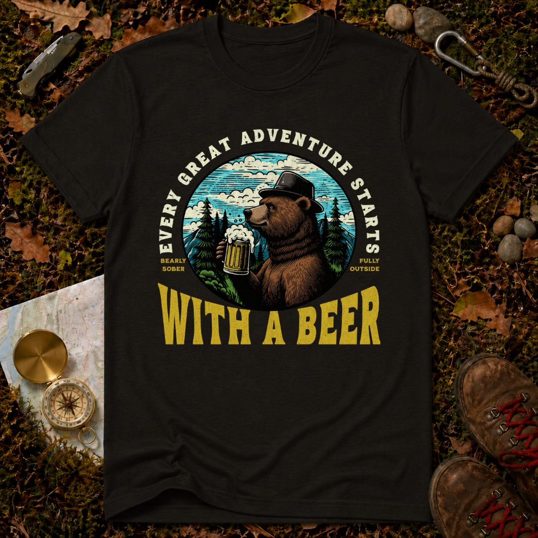 Every Great Adventure Starts With A Beer T-Shirt