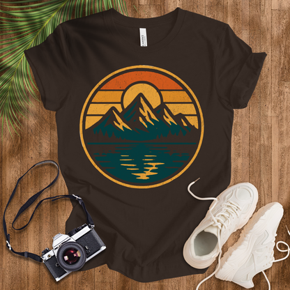 Retro Mountain Sunset