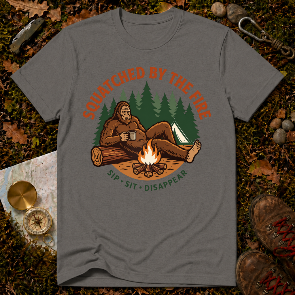 Squatched By The Fire T‑Shirt