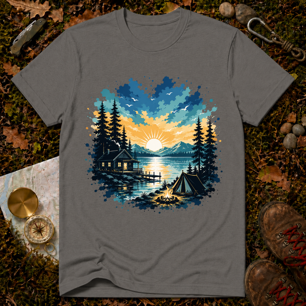 Campfire Lake Sunset T-Shirt