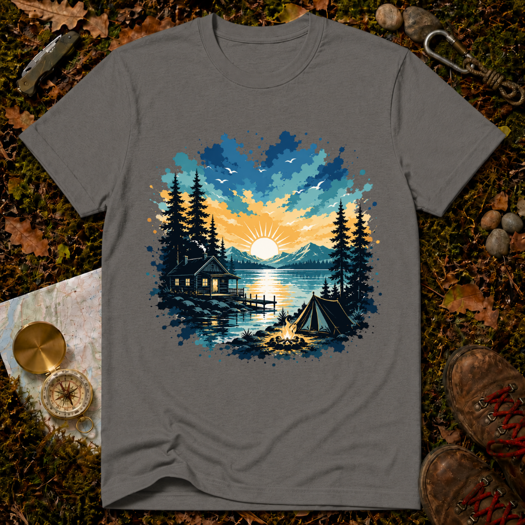 Campfire Lake Sunset T-Shirt