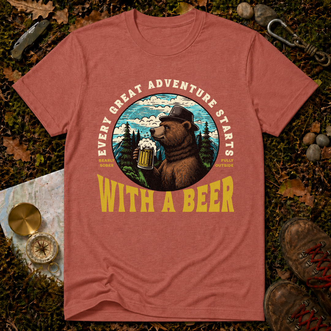 Every Great Adventure Starts With A Beer T-Shirt