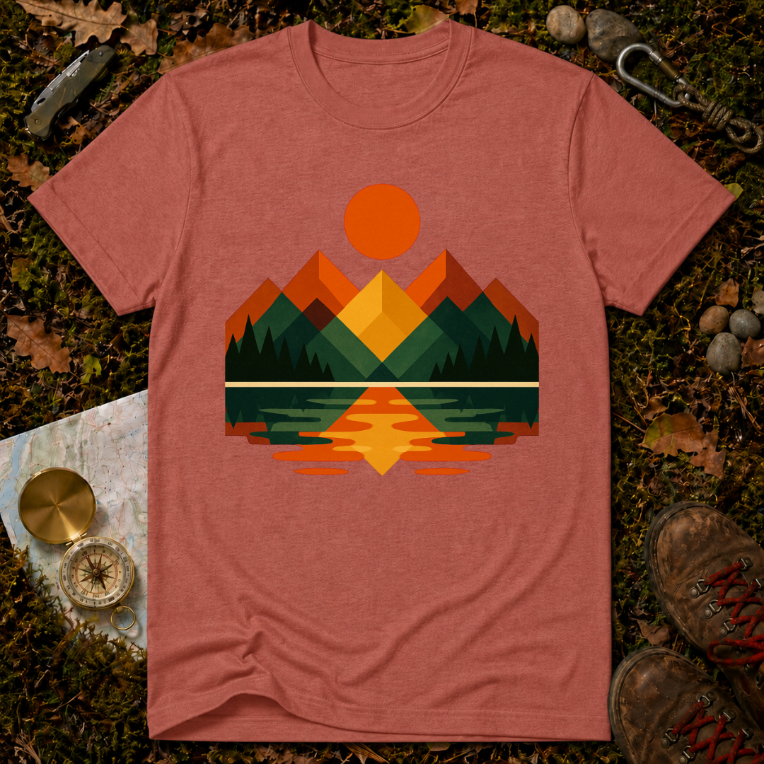 Retro Mountain Sunset T-Shirt