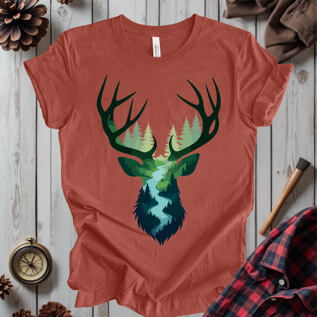 Nature-Inspired Antlers T-Shirt