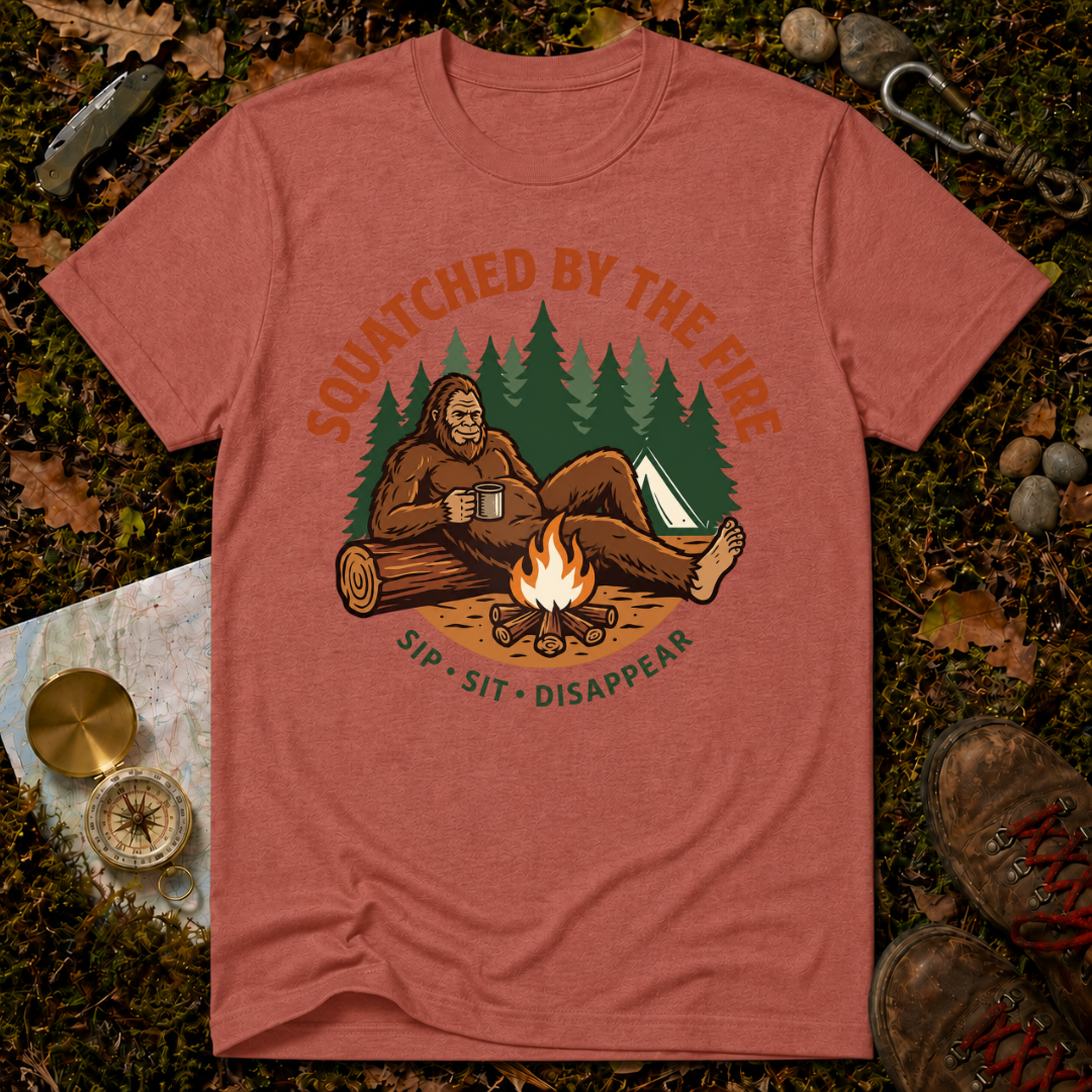 Squatched By The Fire T‑Shirt