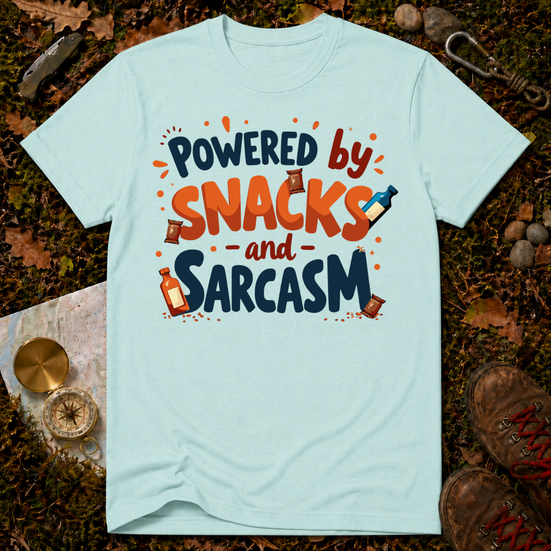 Powered By Snacks And Sarcasm T-Shirt