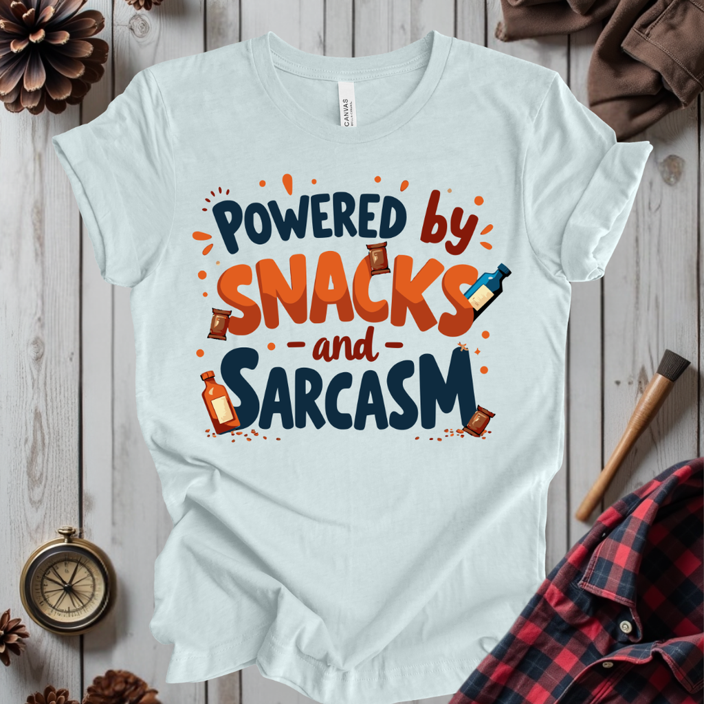 Powered By Snacks And Sarcasm T-Shirt
