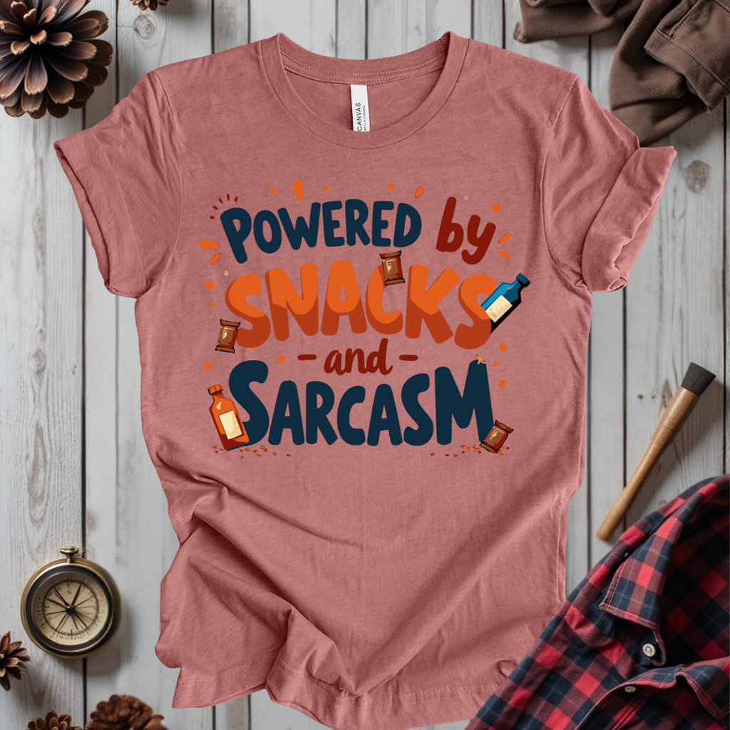 Powered By Snacks And Sarcasm T-Shirt