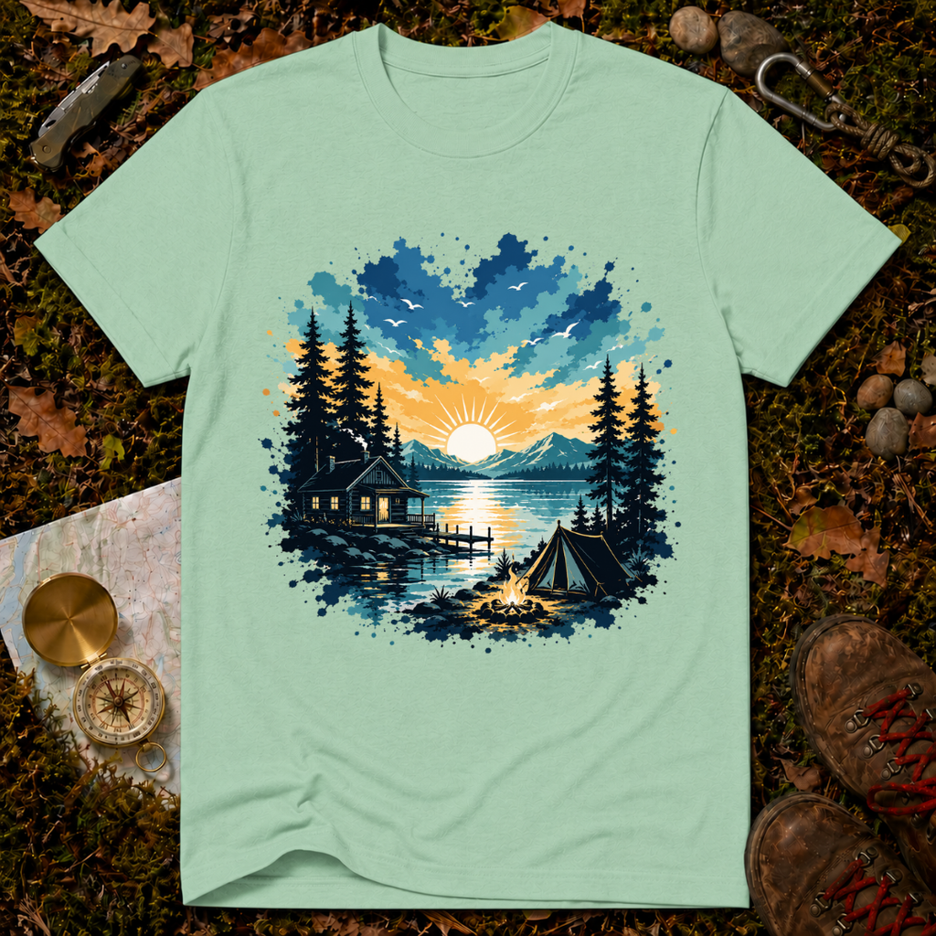 Campfire Lake Sunset T-Shirt