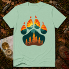 Retro Sunset Bear Paw T-Shirt