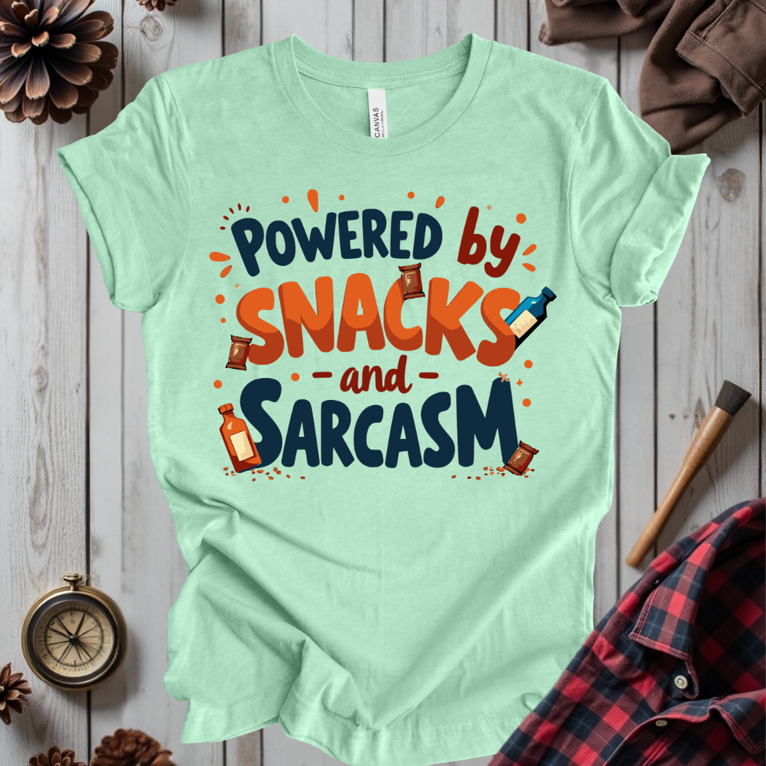 Powered By Snacks And Sarcasm T-Shirt