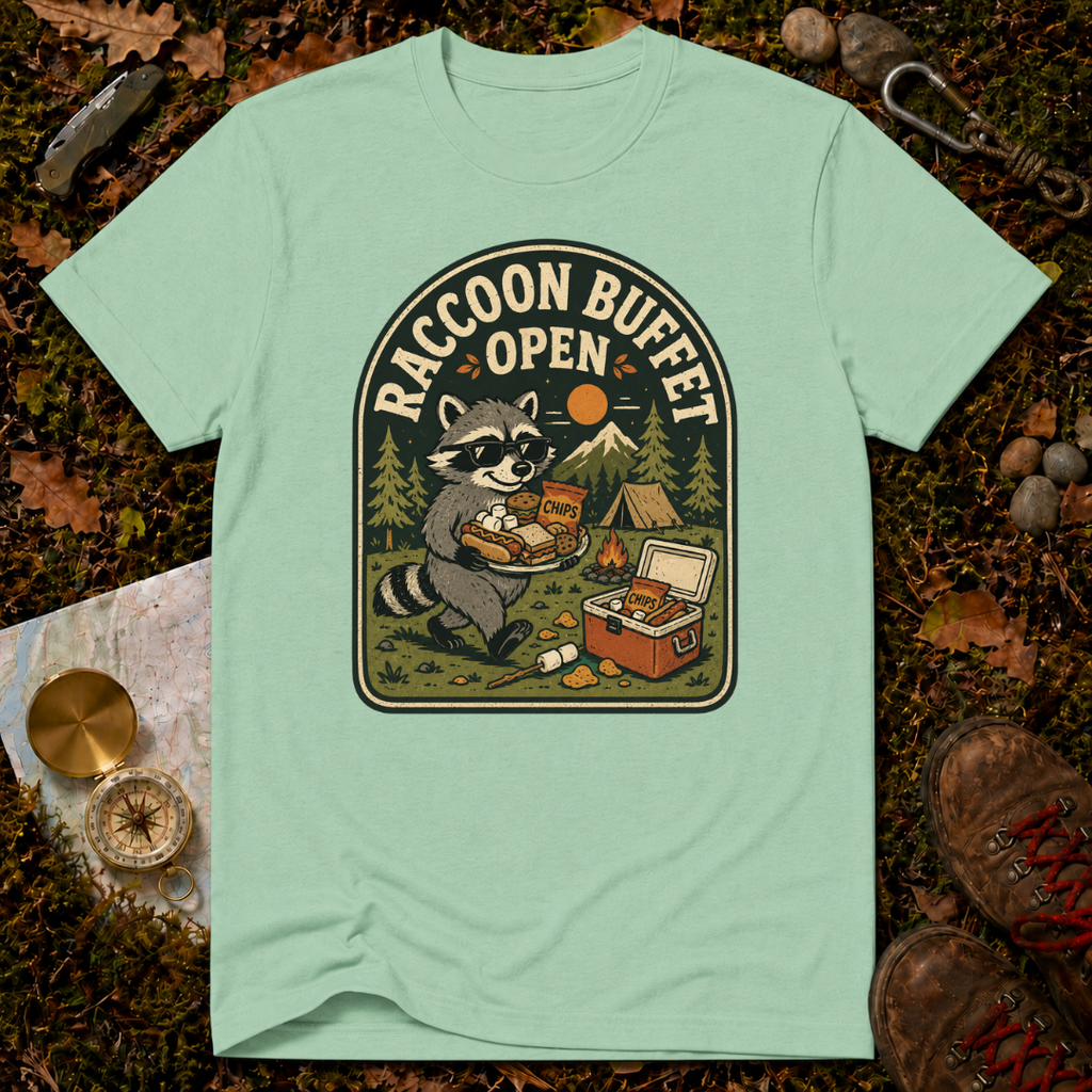 Raccoon Buffet Open T-Shirt
