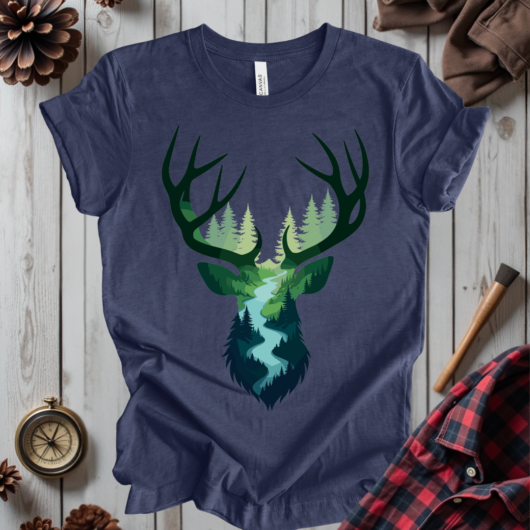 Nature-Inspired Antlers T-Shirt