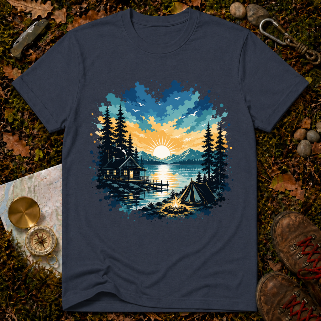 Campfire Lake Sunset T-Shirt