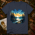 Campfire Lake Sunset T-Shirt