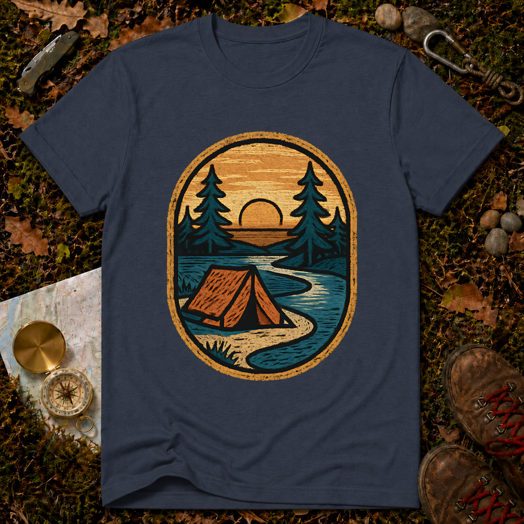 Camping Tent By The River T-Shirt