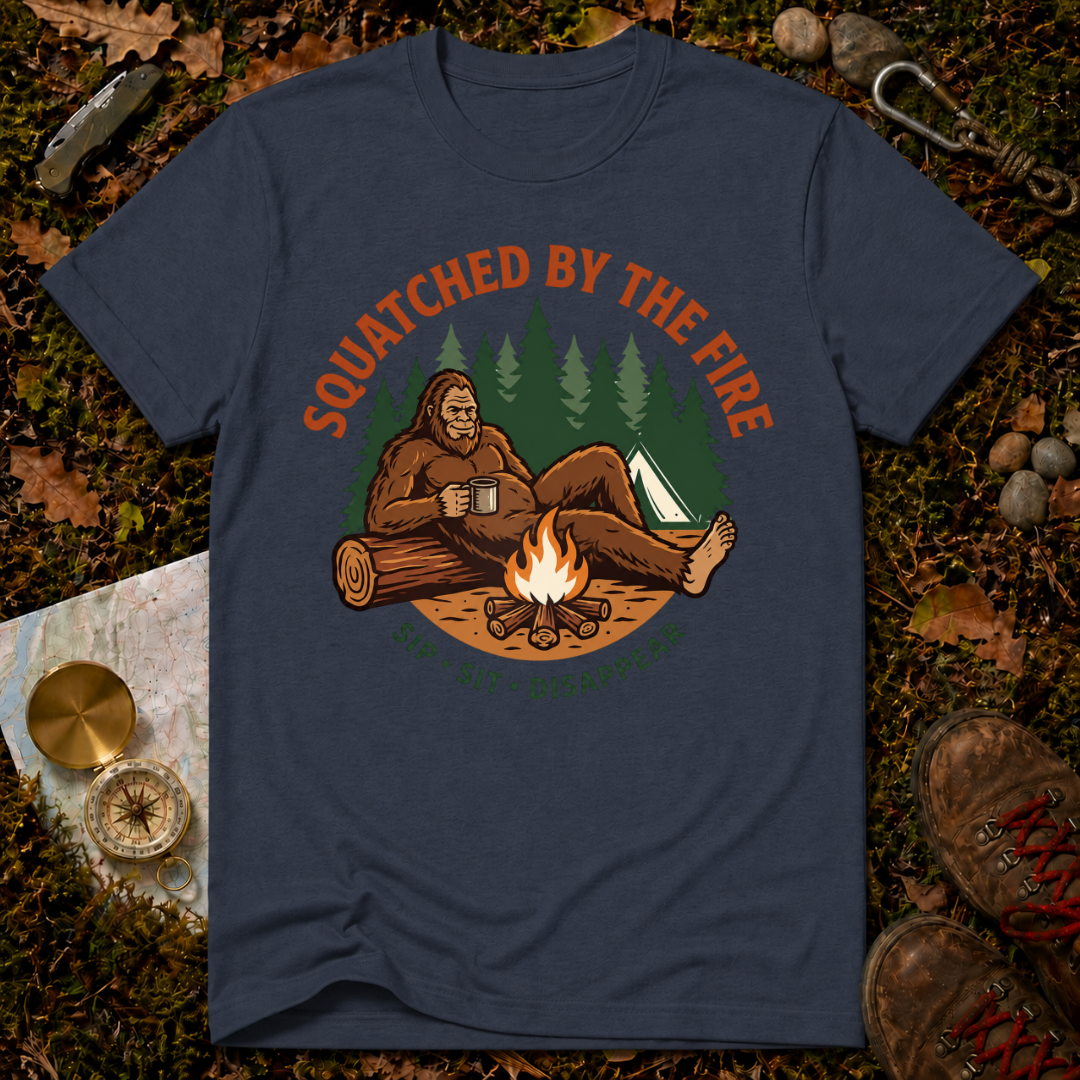 Squatched By The Fire T‑Shirt