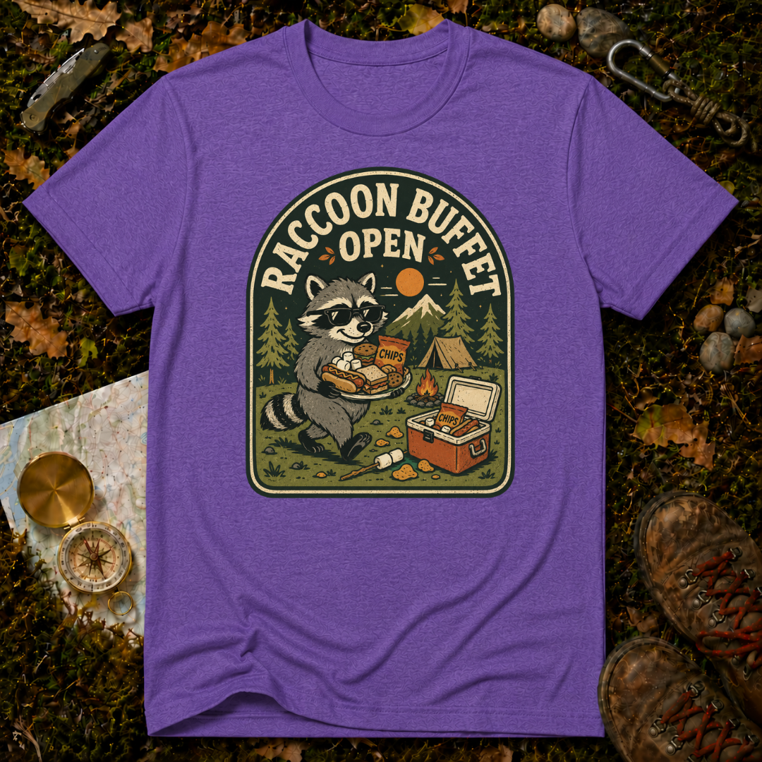 Raccoon Buffet Open T-Shirt