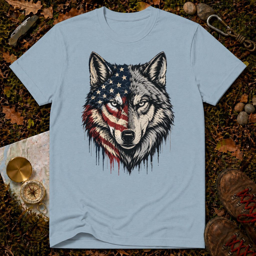 USA Flag Wolf T-Shirt