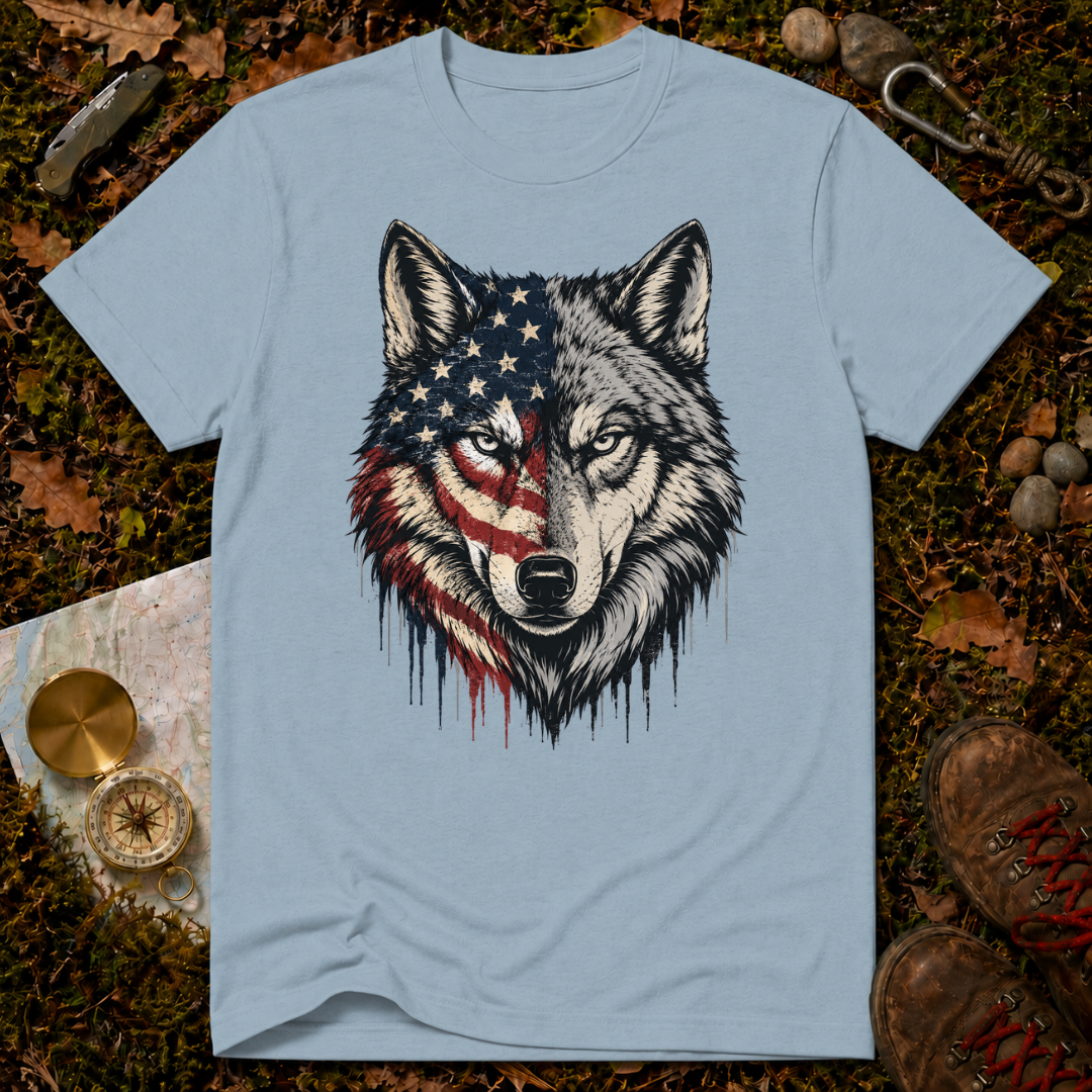 USA Flag Wolf T-Shirt