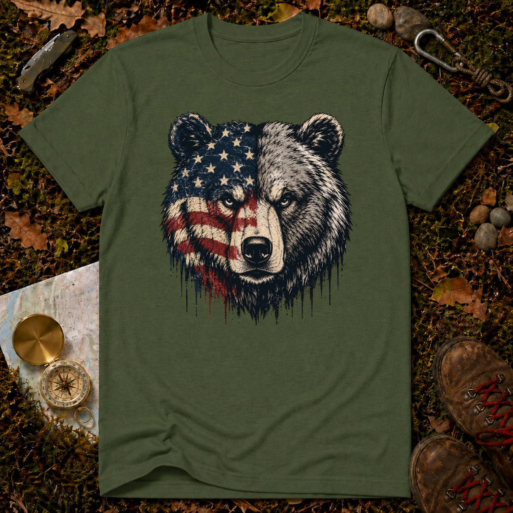 USA Flag Bear T-Shirt