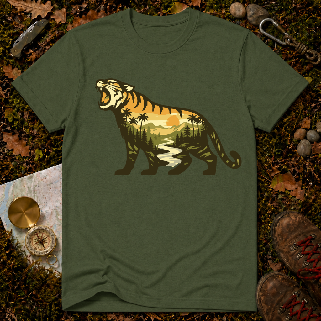 Roaring Tiger Landscape T-Shirt