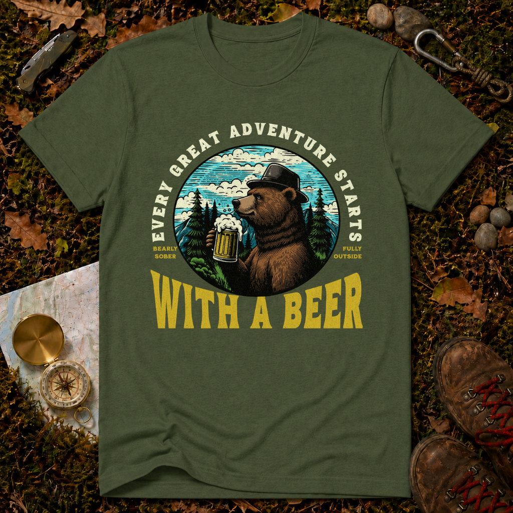 Every Great Adventure Starts With A Beer T-Shirt