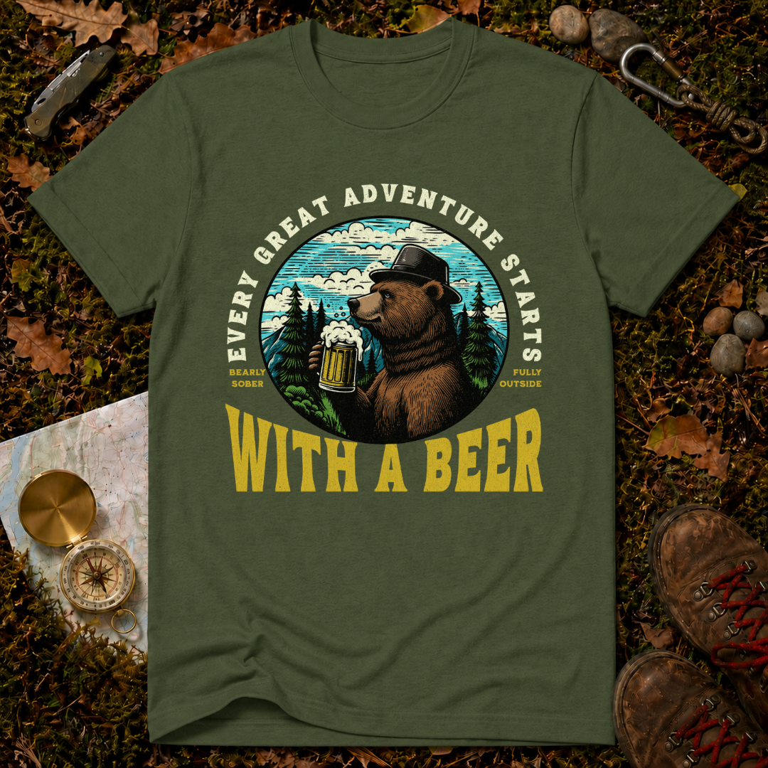 Every Great Adventure Starts With A Beer T-Shirt