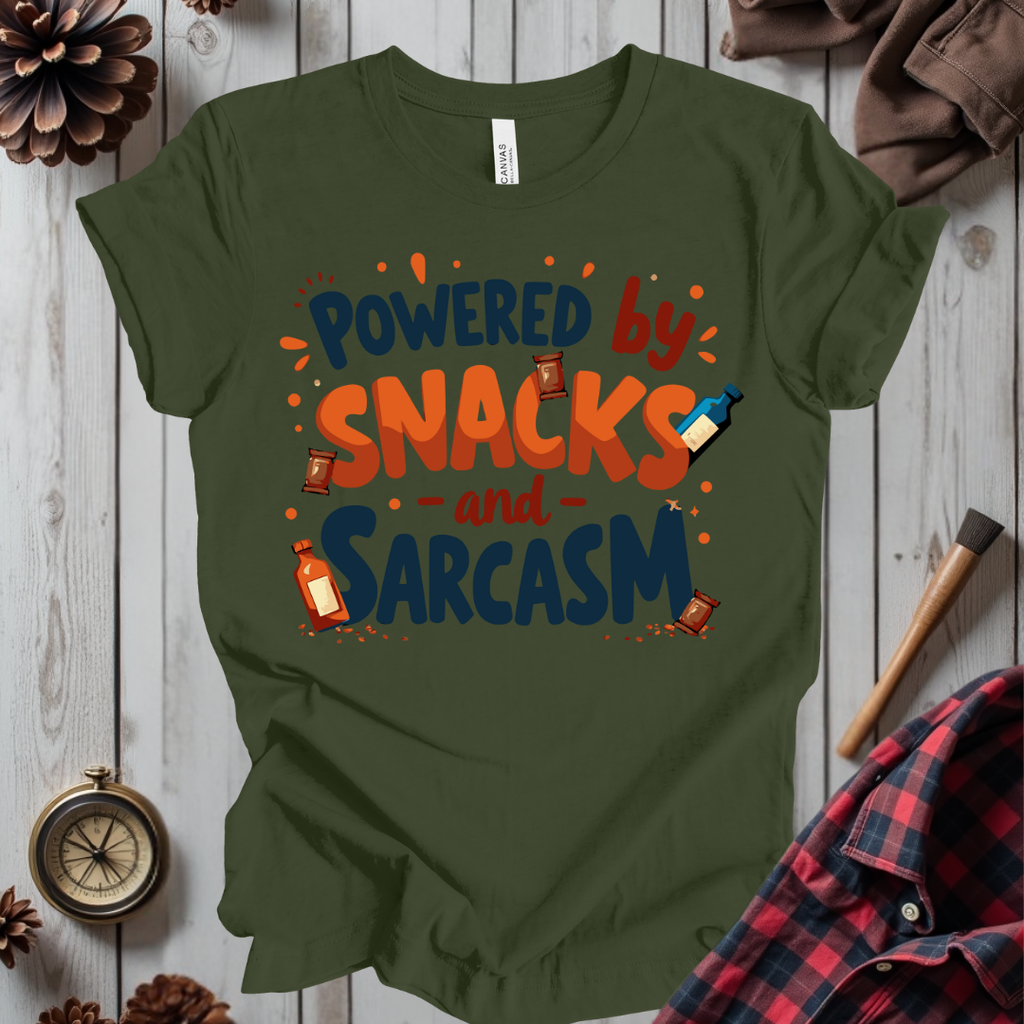 Powered By Snacks And Sarcasm T-Shirt