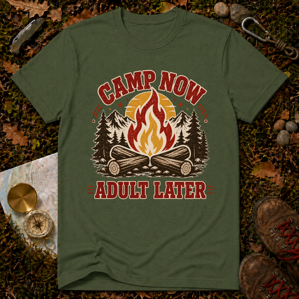 Camp Now, Adult Later T-Shirt