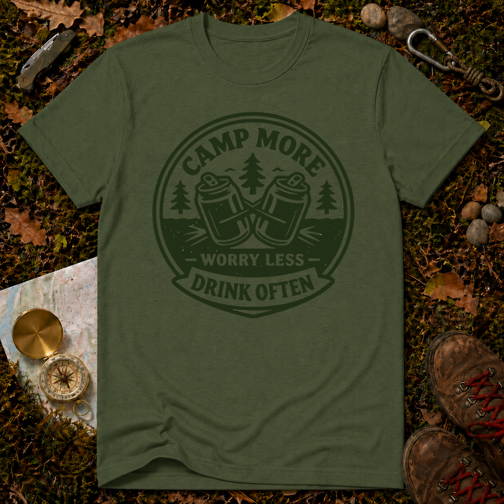 Camp More, Worry Less, Drink Often T-Shirt