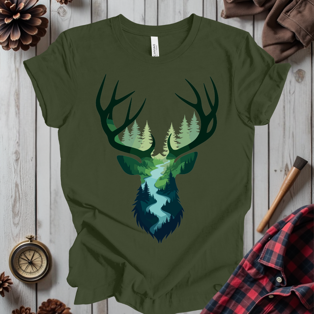 Nature-Inspired Antlers T-Shirt