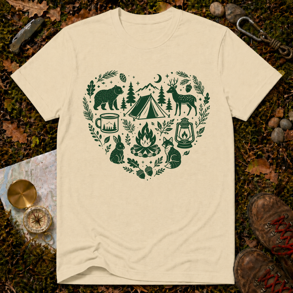 Woodland Camp Heart T-Shirt