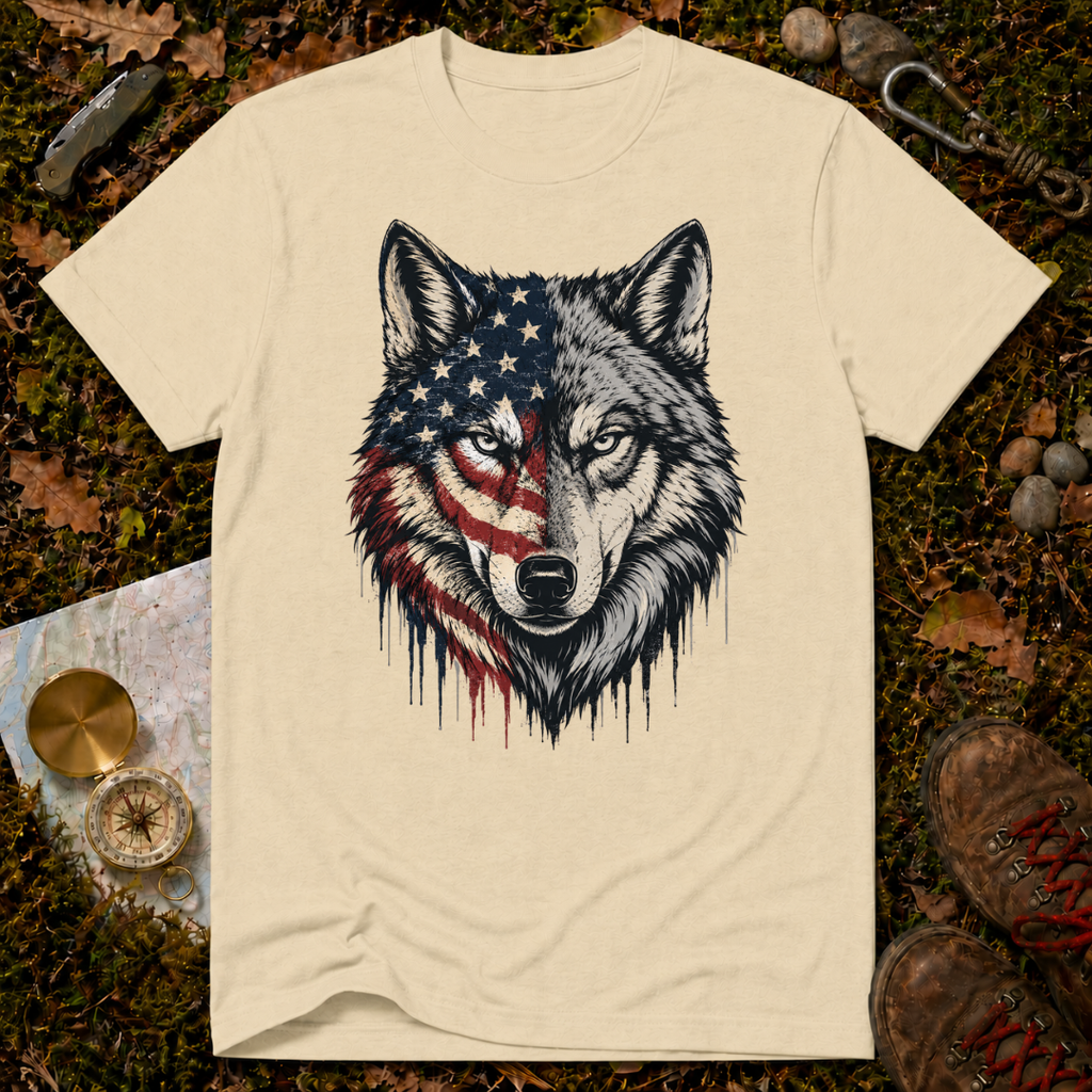 USA Flag Wolf T-Shirt