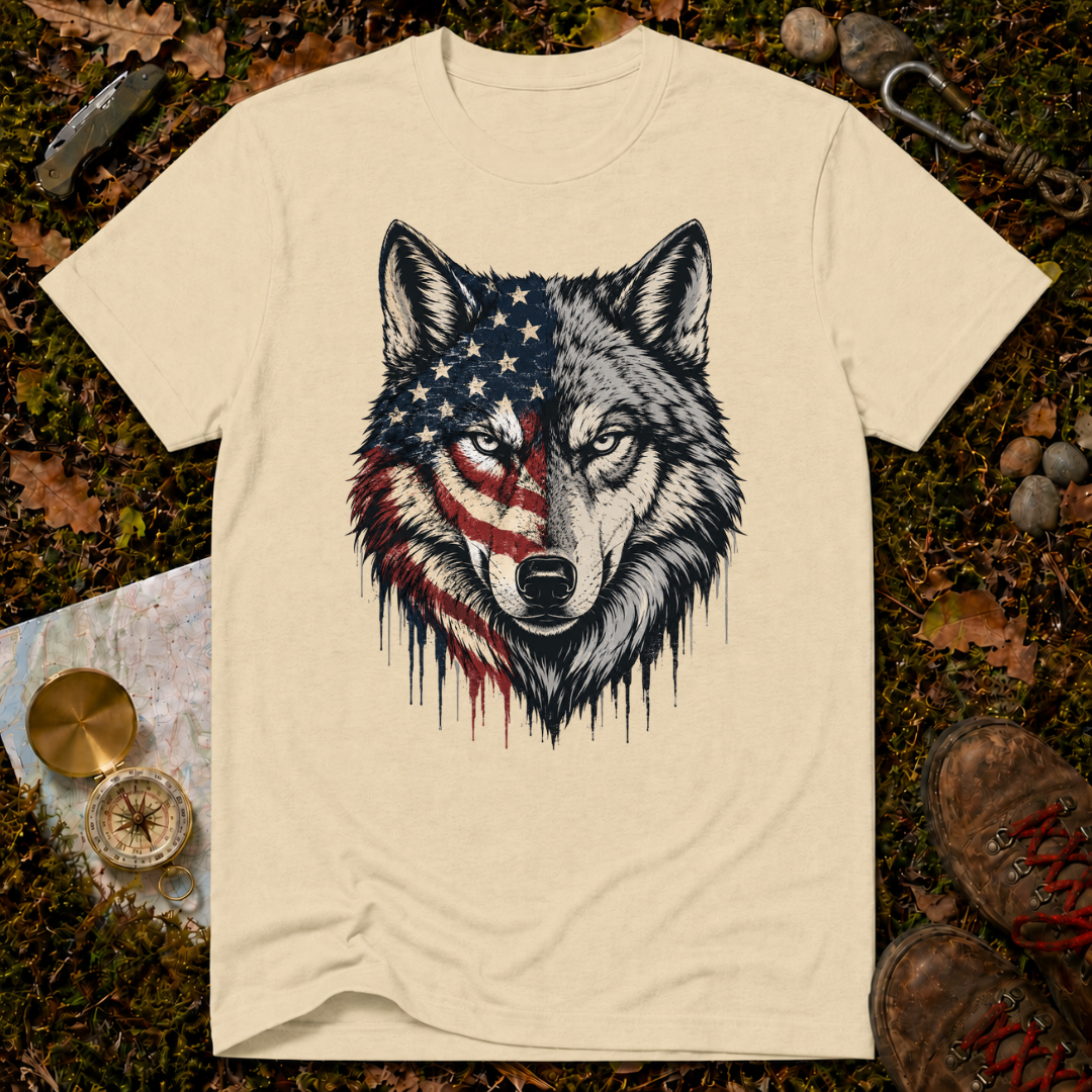 USA Flag Wolf T-Shirt