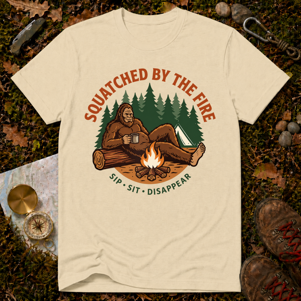 Squatched By The Fire T‑Shirt