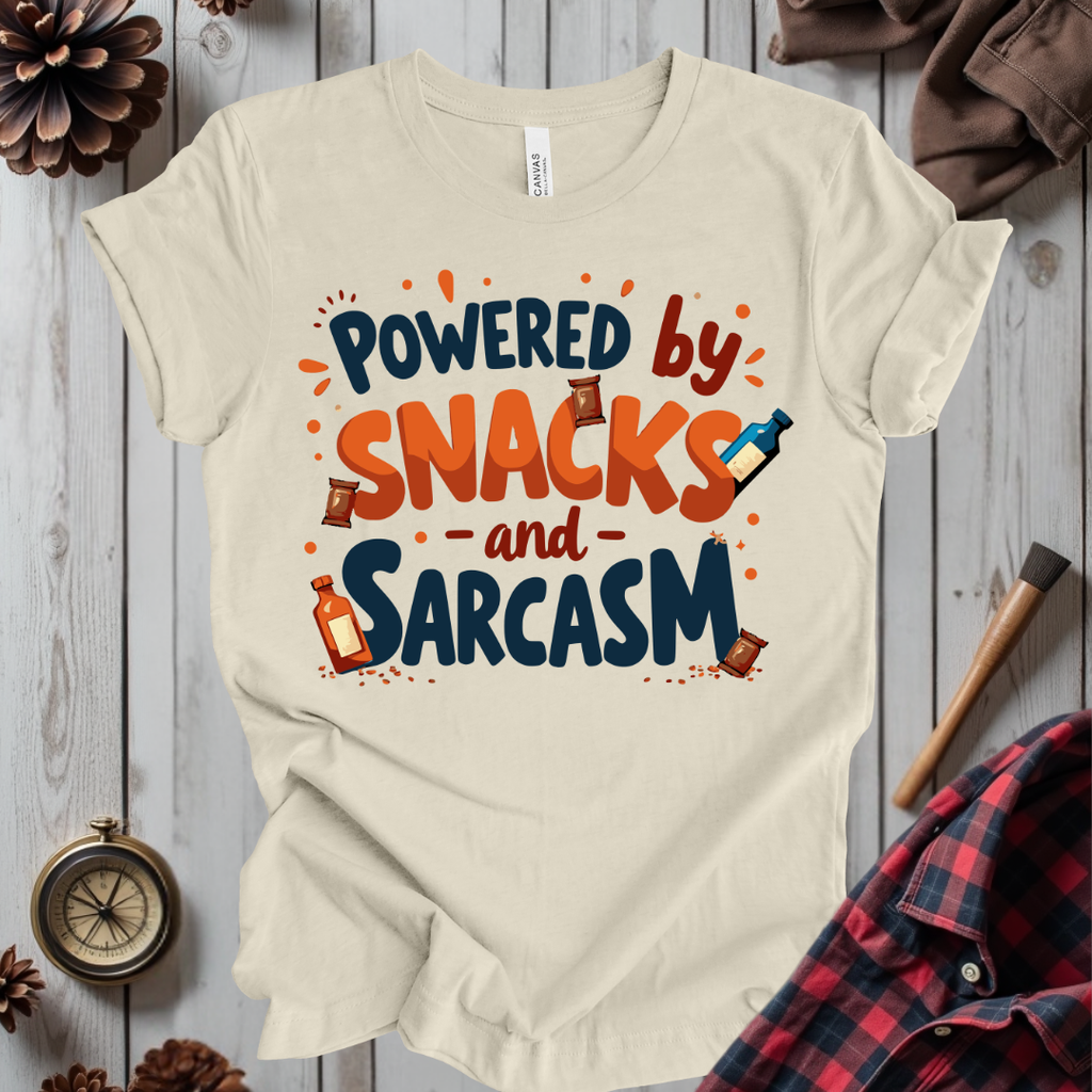 Powered By Snacks And Sarcasm T-Shirt