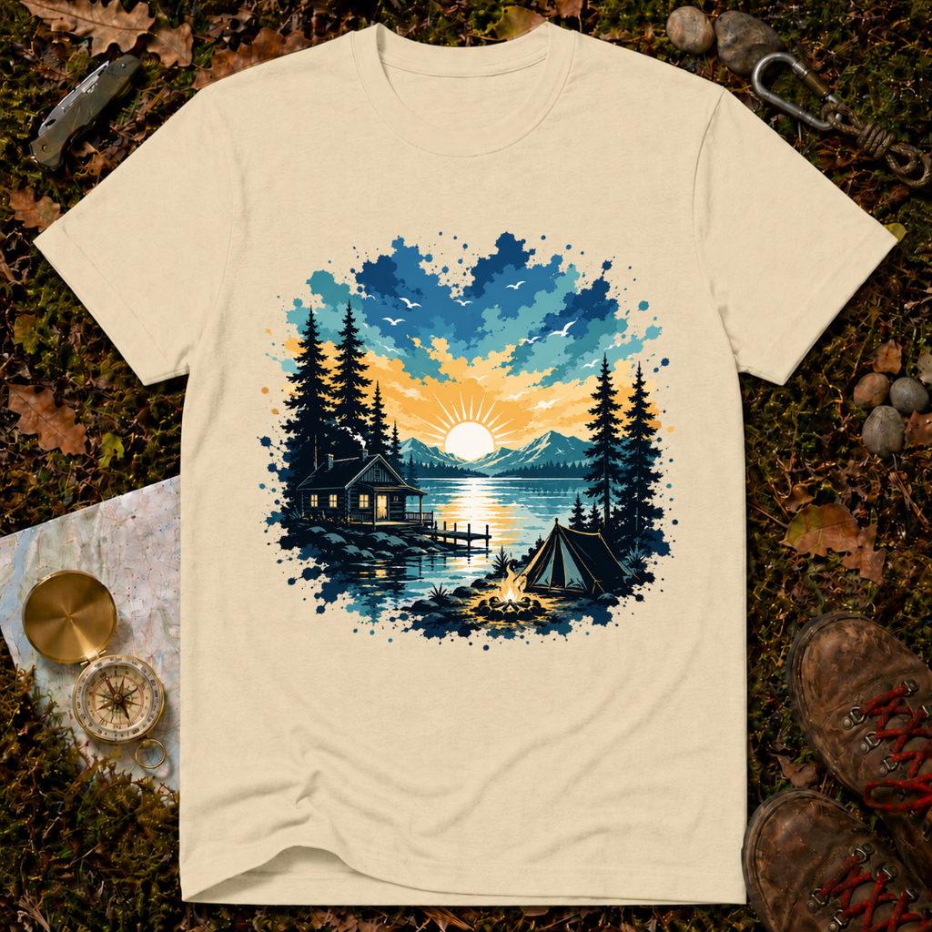 Campfire Lake Sunset T-Shirt