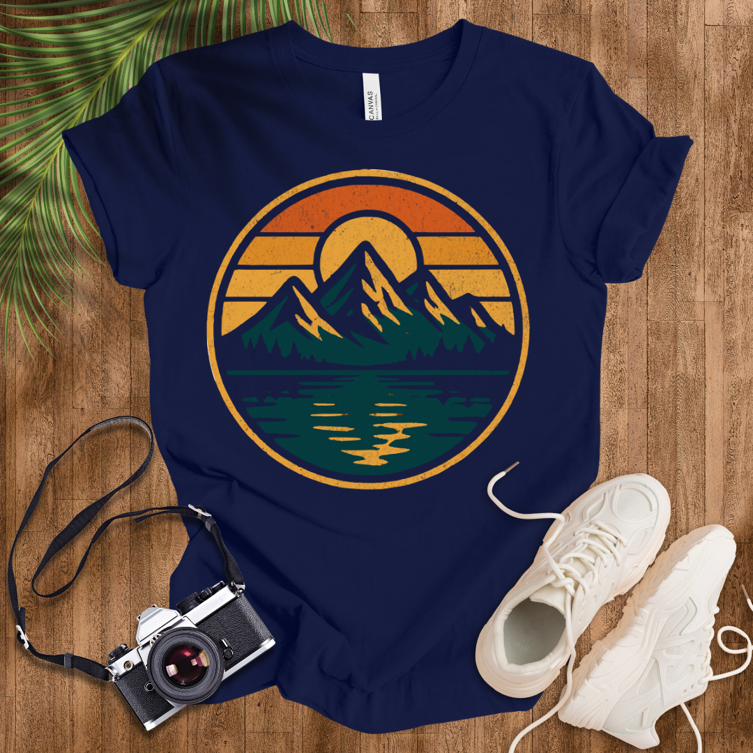 Retro Mountain Sunset