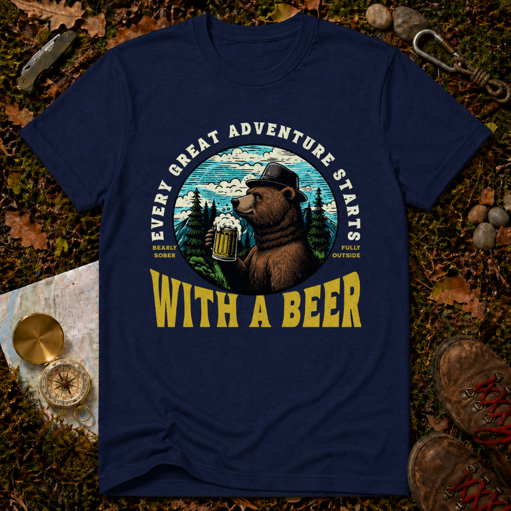 Every Great Adventure Starts With A Beer T-Shirt