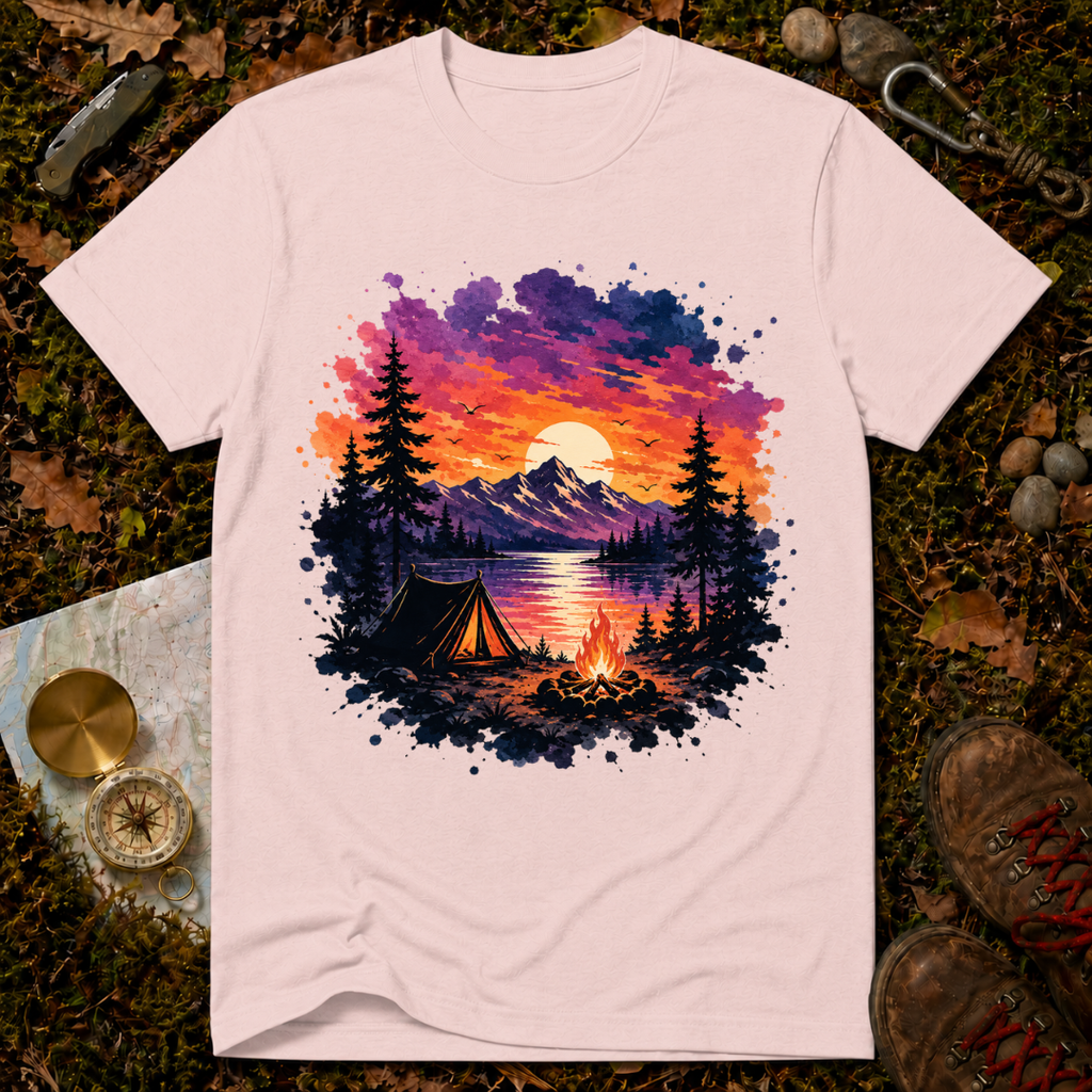 Sunset Mountain Camping T-Shirt
