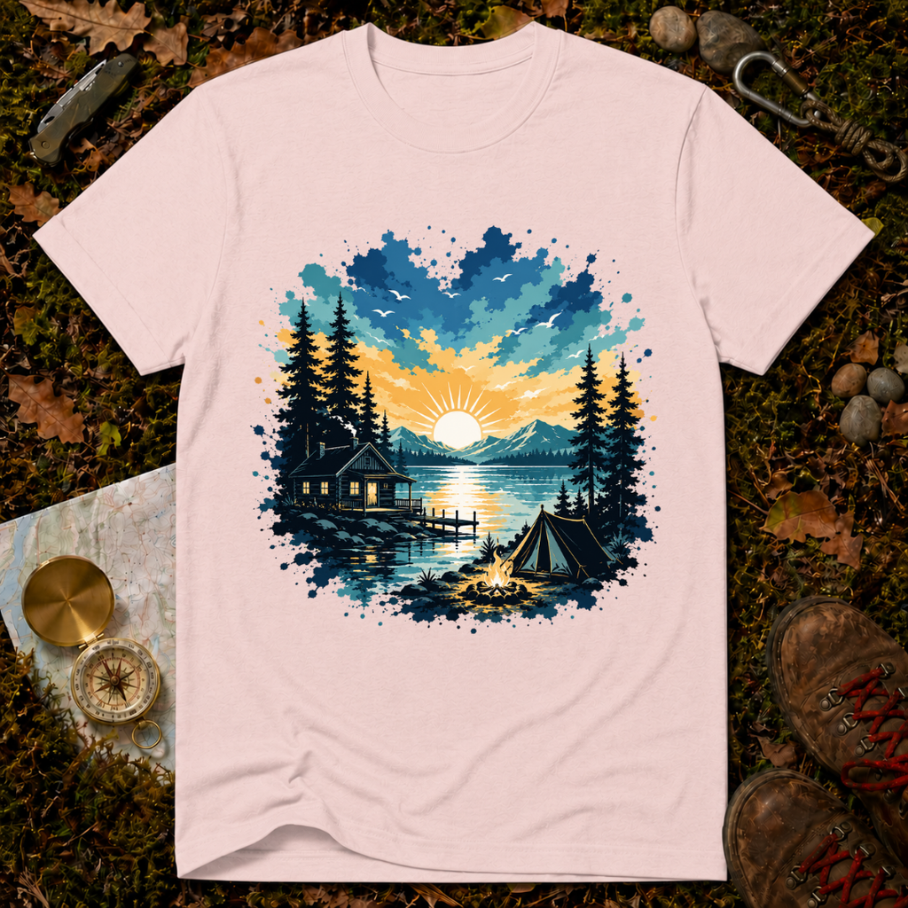 Campfire Lake Sunset T-Shirt