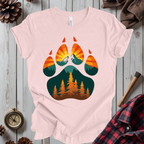 Retro Sunset Bear Paw T-Shirt