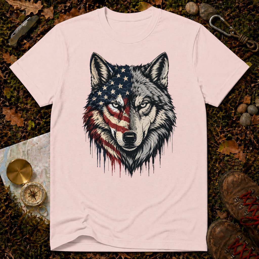 USA Flag Wolf T-Shirt
