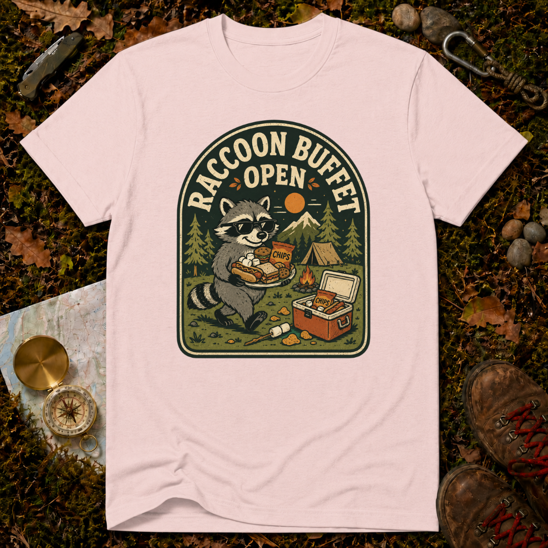 Raccoon Buffet Open T-Shirt