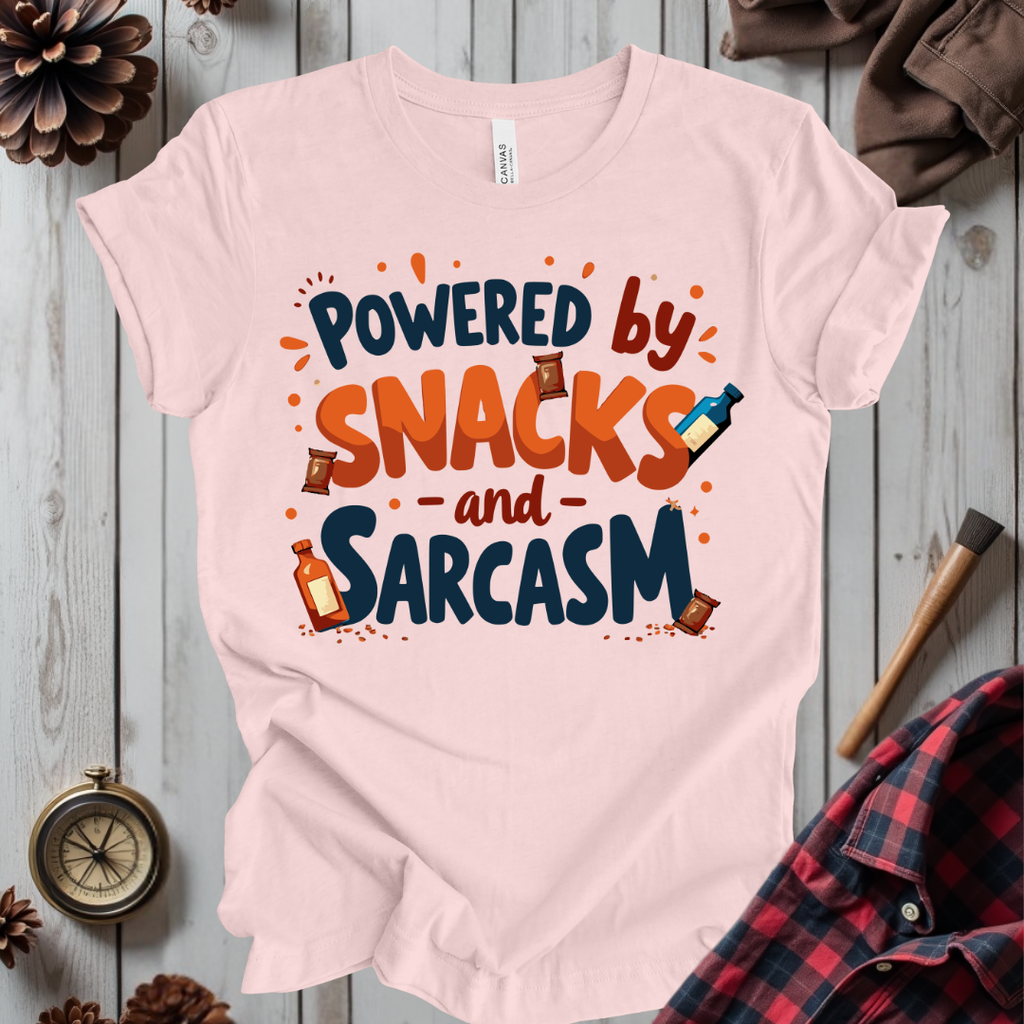 Powered By Snacks And Sarcasm T-Shirt